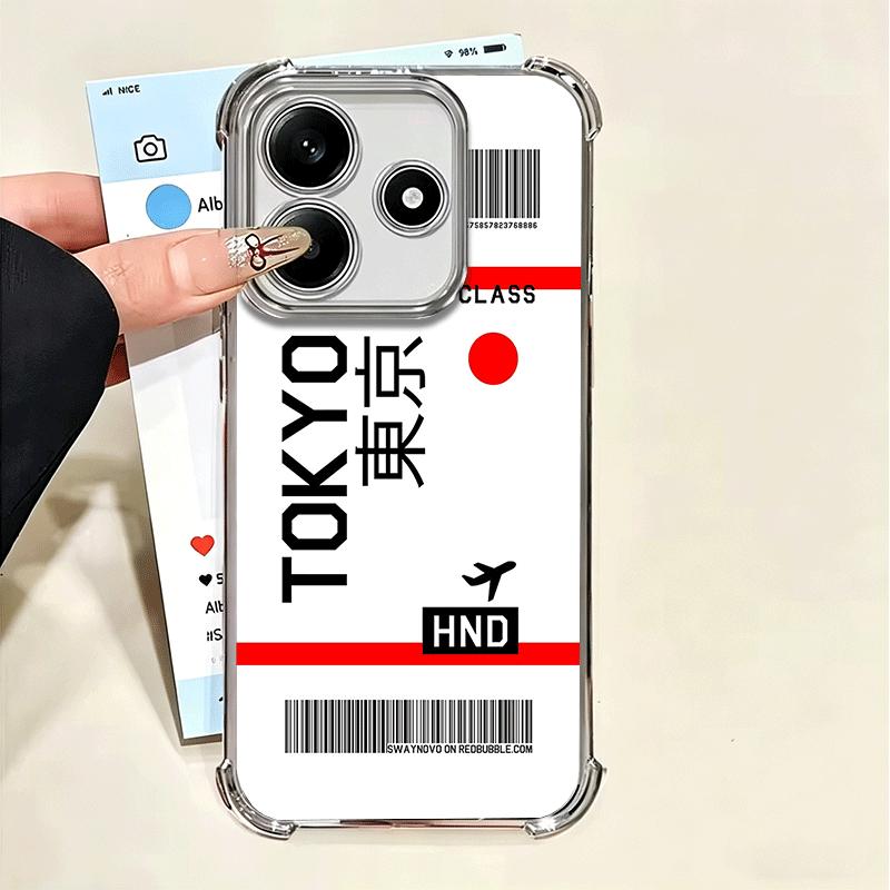 Travel Air Ticket Label Soft Phone Case For Xiaomi Poco X7 X8 Pro Max X6 X5 X3 F8 Ultra F7 M8 M7 M5S Redmi 15C 15A 15 14C 13C 12