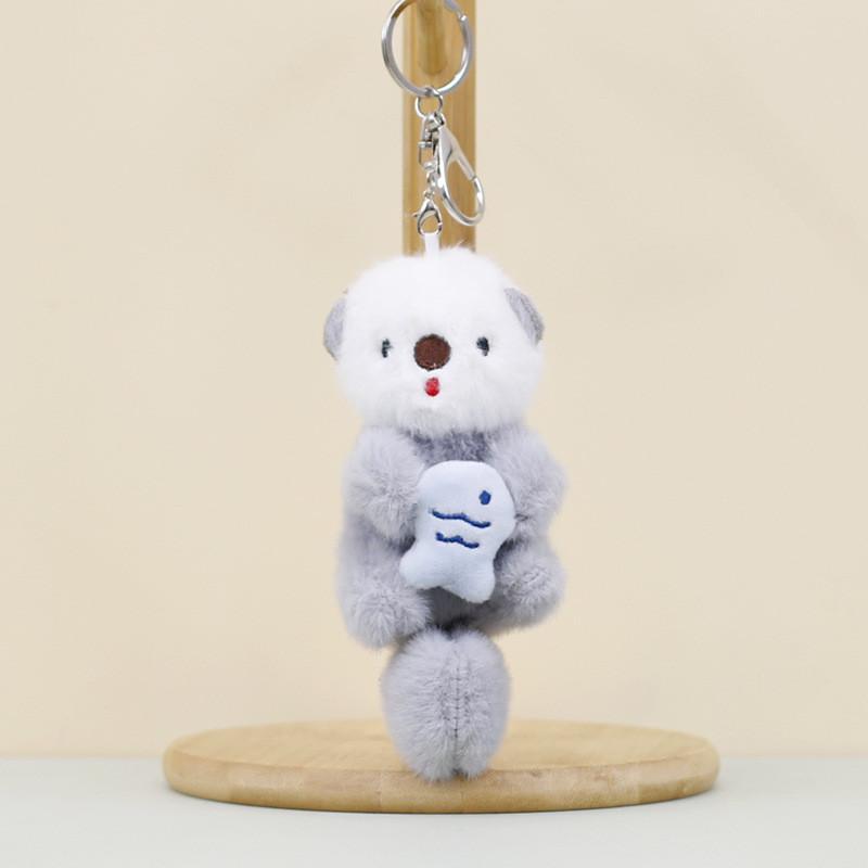 Adorable Plush Beaver Toy Keychain Cute Animal Stuffed Doll For Bag Decoration