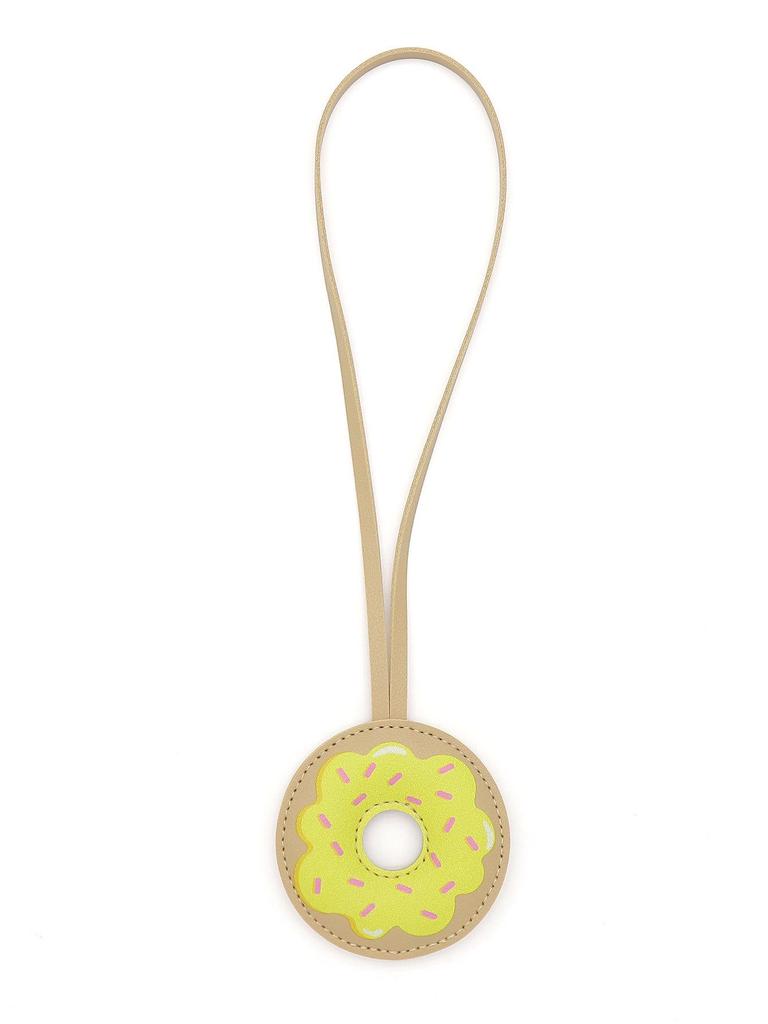 Cartoon Donut PU Leather Keychain Charm