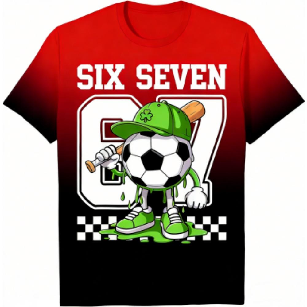 

Fashion Kids T-Shirt Fun 67 Six Seven Print Boy and Girl Tees Top Summer Short Sleeve O Neck Casual Outdoor Kids Clothing 100