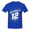 T-shirt Unisex da Pilota da Corsa Kimi No12 Antonelli alla Moda Vintage Girocollo Cotone Unisex