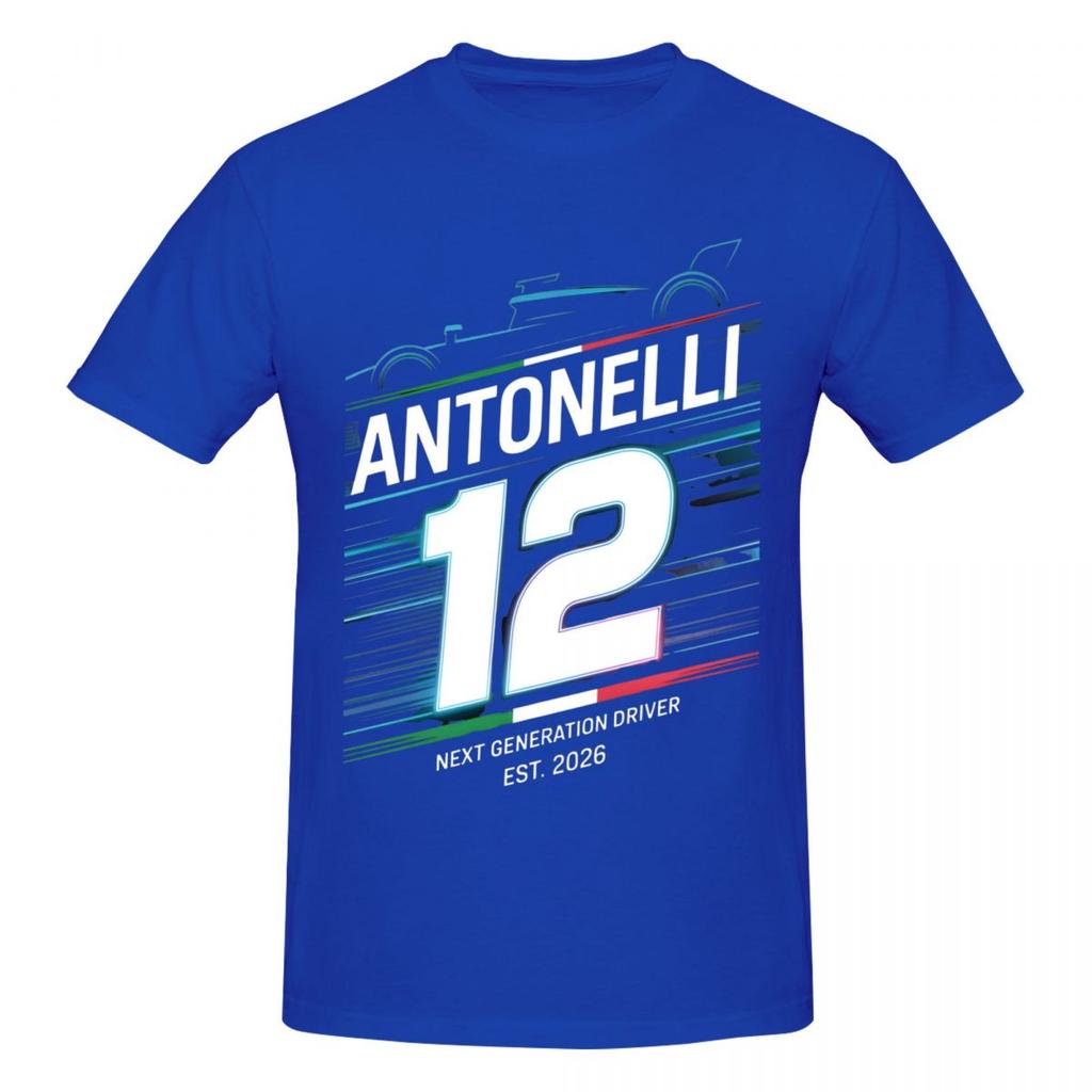 T-shirt Unisex da Pilota da Corsa Kimi No12 Antonelli alla Moda Vintage Girocollo Cotone Unisex