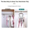 12 Hooks Clothes Storage Hangers’ 360° Rotating Wood Handle Laundry Hanger Thick Hooks Triangular Metal V-Shape Hook
