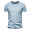 Zomer Mannen Effen Kleur Bamboe Viscose V-hals Korte Mouw T-shirt Trendy Puur Katoen Mannen Mode