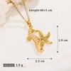 Personalized Ocean Series 18k Gold-Plated Hip Hop Necklace with Micro-Inlaid Diamonds for Women