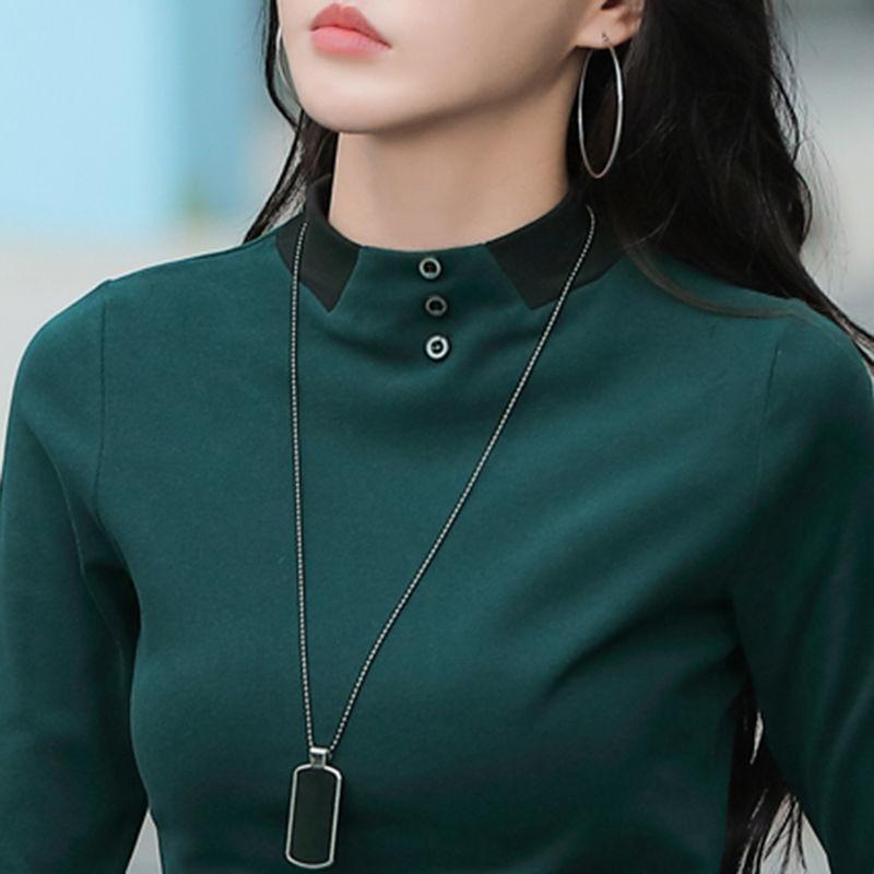 Slim Warm Long-sleeved T-shirt Mother's Base Shirt for Women In Autumnal and Winter