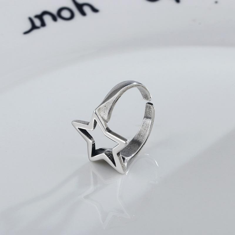925 Sterling Silber Ringe für Damen Herren Paar Minimalistisch Handgefertigt Einfach Stern Ring Party Schmuck Geschenk Allergie Vorbeugend