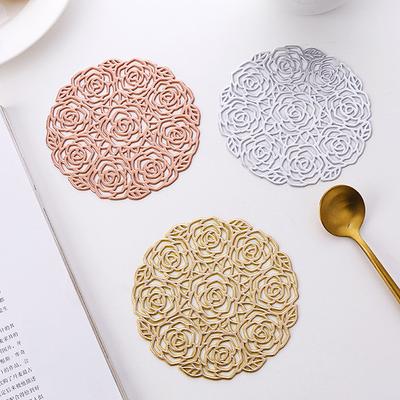 1 pz Sottobicchieri da Cocktail, Sottobicchieri Rotondi Rose Vuote, Lavabili, Facili da Pulire, Antiscivolo, Resistenti al Calore Adatti per Decorazione Tavola da Pranzo, Decorazione Casa