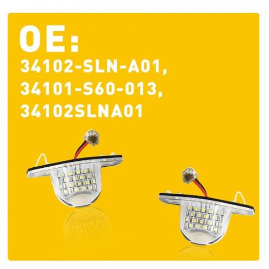 2X License Plate Light Lamps For Honda FIT 2007 2009 2008 2010 2011 2012 2013