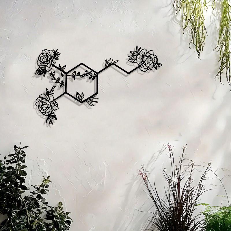 Single Dopamine Molecule Metal Wall Art