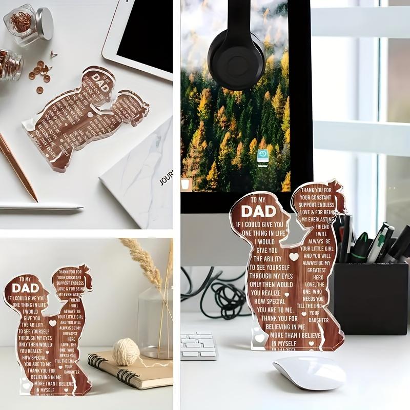 2D Flat Acrylic Is An Ideal Gift for New Dad Decoration, Indoor and Outdoor Decoration - No Need for Batteries/electricity, Free Day Decoration, S