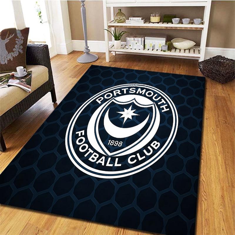 Portsmouth Football Club Carpet Rug for Living Room Bedroom Home Sofa Decoration,Kids Play Non-slip Floor Mat