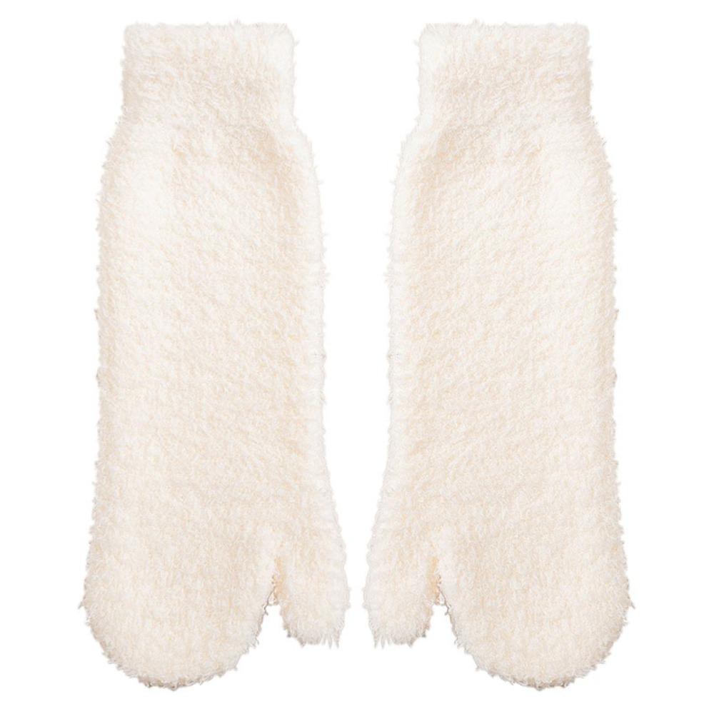 Thickened Warm Separate Toe Plush Socks Mid Tube Floor Socks Winter Two Toe Fleece Socks  Autumn