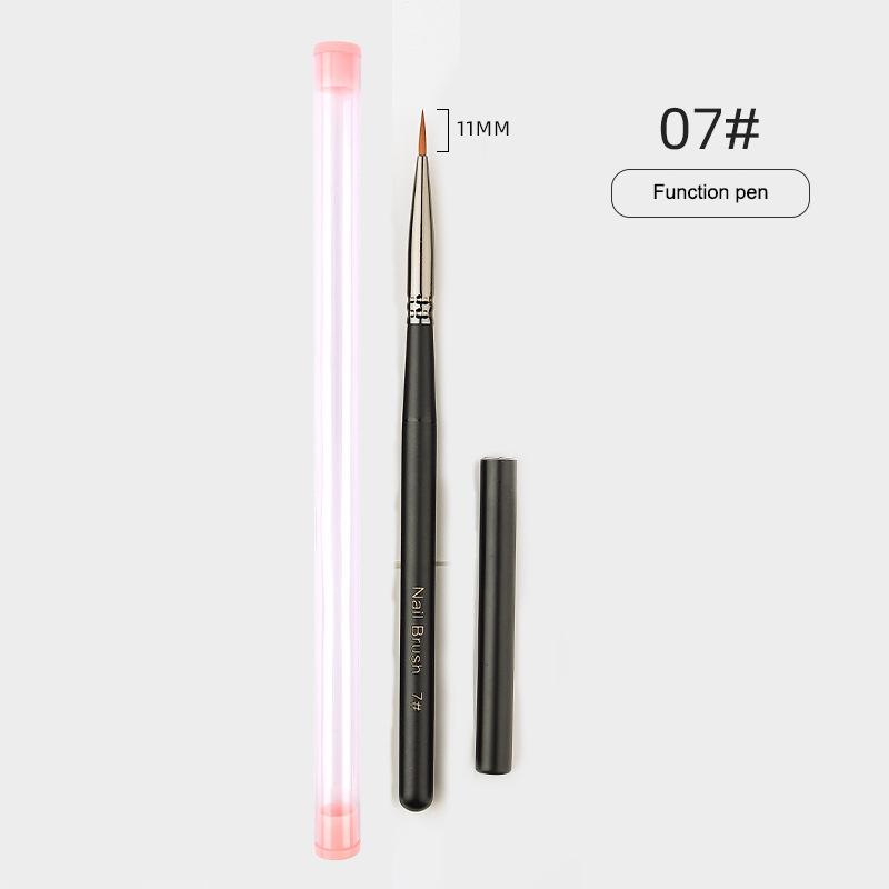 Wooden Handle Nail Drawing Brushes For Manicure Lines Painting Gradient Uv Gel Extension Builder Drawing Pen