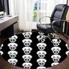 1pc Halloween Skull Decals Carpet, Round Non Slip Durable Large Size Office Carpet, Suitable for Office