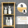 Tall Bathroom Cabinet, Slim Storage Cabinet, Tallboy Bamboo Storage Unit with 3-Tier Storage Shelves and Freestanding Organiser, Natural