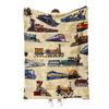 Retro train pattern digital-printed polyester Bedroom velvet flannel cover blanket Fleece soft sofa cover blankets for beds