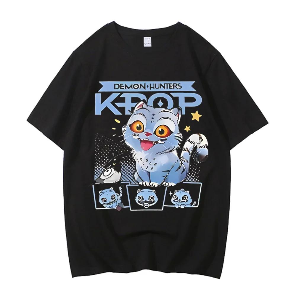 Hot Cartoon KPop Demon Hunters Tijger T-shirt Harajuku O-hals Casual Shirt Hoge Kwaliteit T-shirt Y2k Streetwear