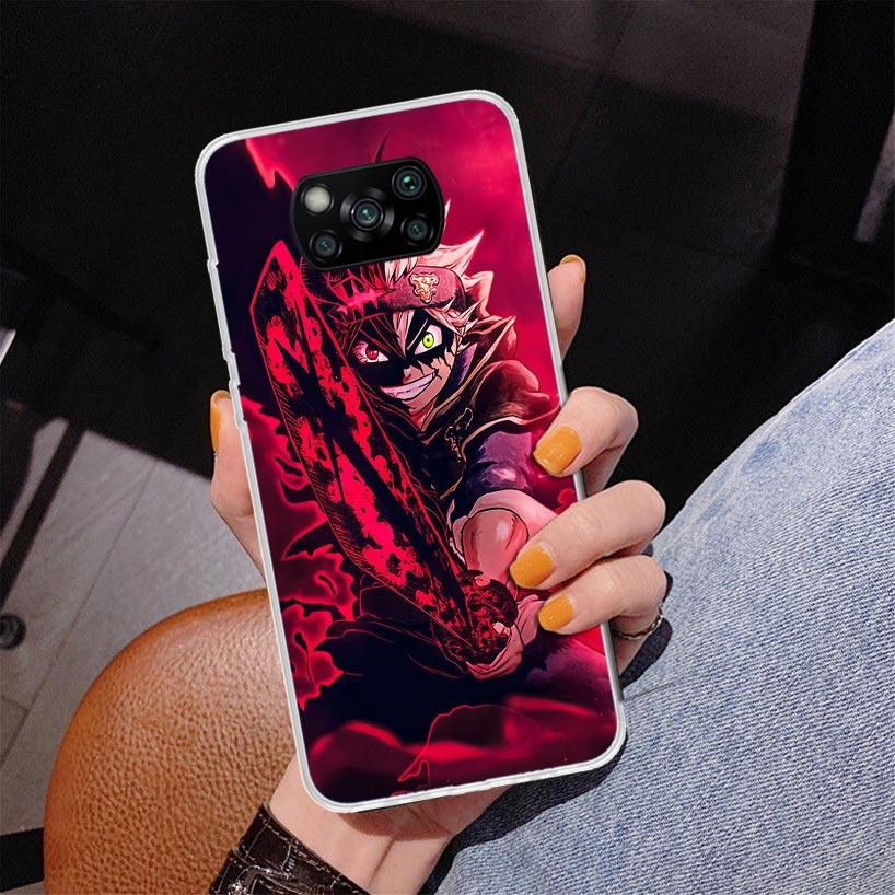 

Black C-Clovers Anime Phnoe Case for Xiaomi Poco X5 X6 X7 Pro X4 Gt F7 Ultra M8 M7 Redmi 15C 15 13C 13 12C 12 Unique Cover Coque Xiaomi Poco F7 Ultra