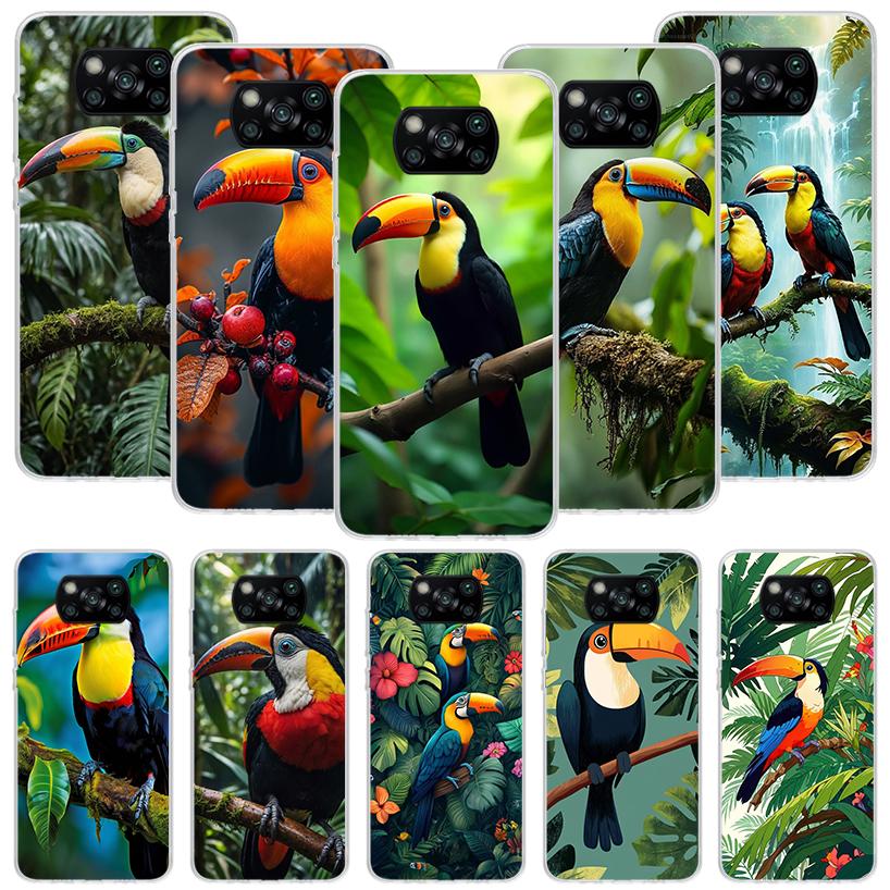 Tropical Toucan Phone Case For Xiaomi Poco X7 X6 X5 Pro F7 Ultra Redmi 15C 15 13 13C 12 12C 10 10A 10C 9 9A 9C 9T Cover Poco X7