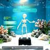 Scheletro Danzante Stampato in 3D Aeratore per Acquario Azionato ad Aria Con Tubo dell'Aria Decorazione Teschio Danzante per Acquario Plastica Gotica