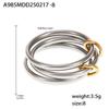 Qiong Yao 2mm Women's Color Block Stackable Interlocking Ring Set