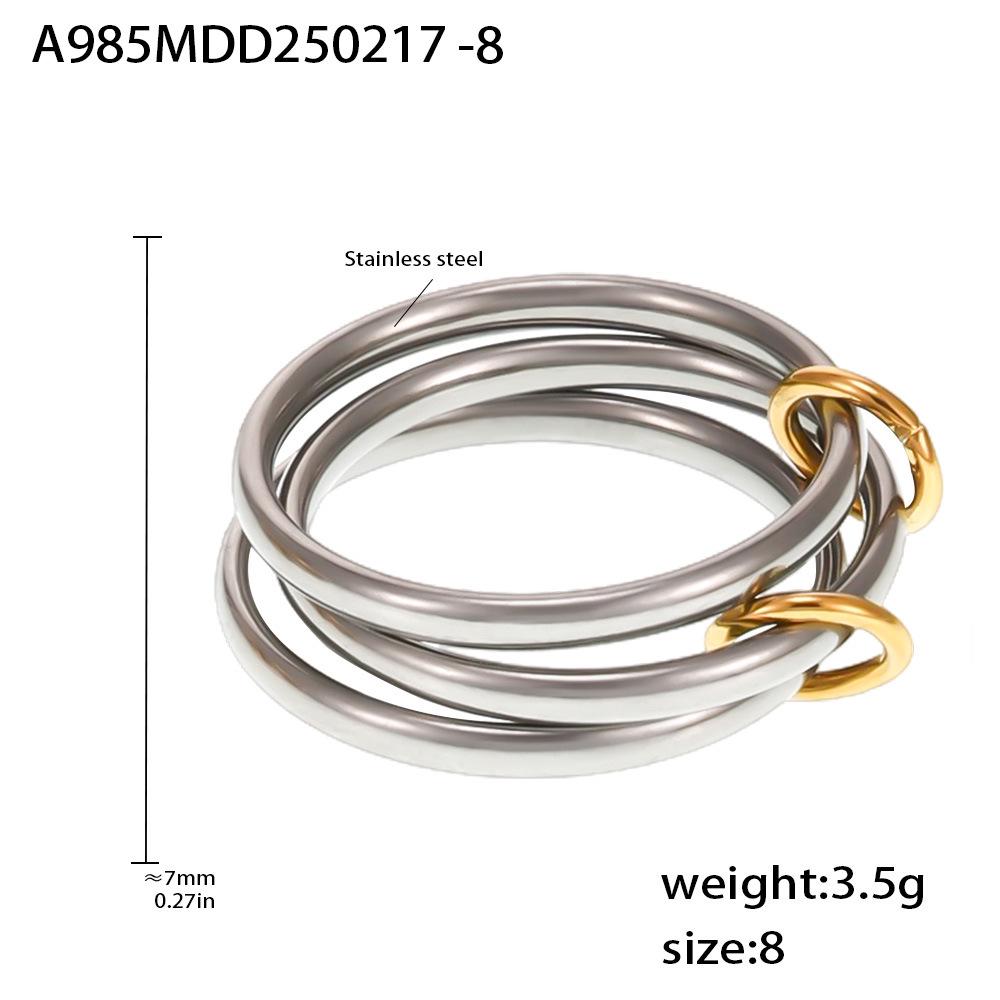 Qiong Yao 2mm Women s Color Block Stackable Interlocking Ring Set