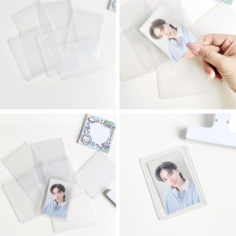 5pcs/pack Double-sided Transparent Card Sleeves Korean Kpop Idol Card Po Protective Cover Hard Bank Bus Id Card Storage