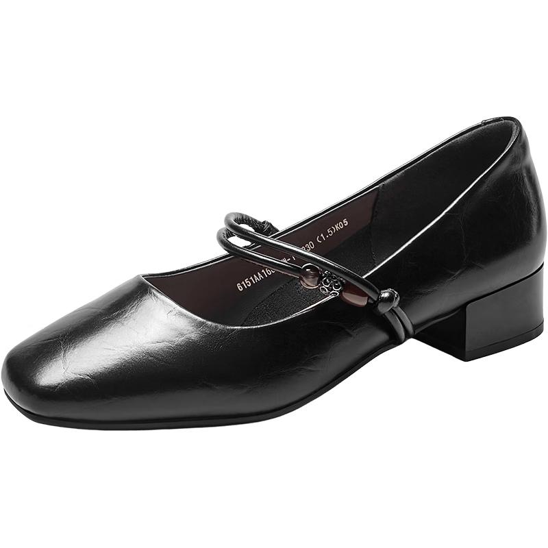 YEARCON Women s Retro French Sheepskin Mary Jane Shoes 37