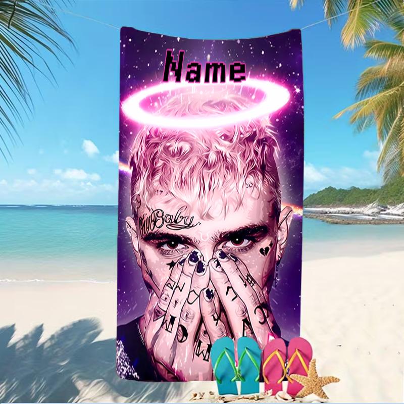 Customizable personalized beach towels Lil Peep themed designs.Suitable for the beach, yoga, sports;ideal as beach accessories