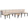 VidaXL Garden Lounge Set with Cushions 5 Pcs Black Powder-coated Steel, Garden Sofa Set, Sofa Set 3283663