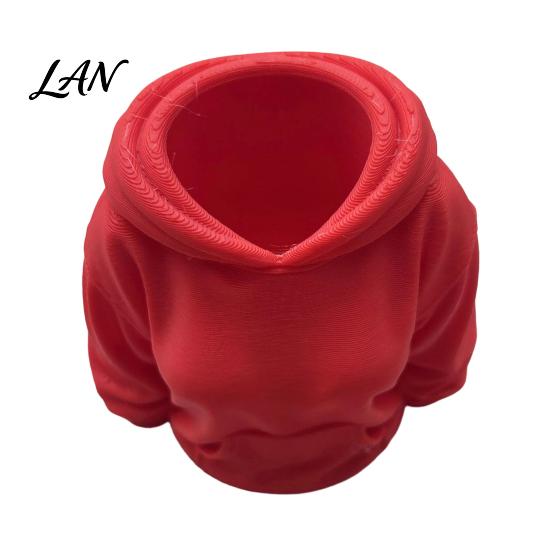 Desk Pencil Holder 3D Printed Hoodie Pen Holder, Women Hooded Sweatshirt Storage Space Saving Organizer Container, Stationery Box for Home Office Kids