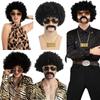 Costume Jewelry Set Synthetic Curly Hair Wigs Afro Wig Sunglasses Necklace For Adult Hip Hop Cosplay Party Accessories Hair Prop