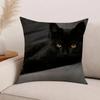 cute Black Cat Print Pillow Case Office Cushions Suitable For Sofa Car Bedroom Decorative Cushion Cover
