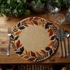 4PCS Autumn Leaf Wreath Design Round Placemats Kitchen Dining Room Decor Home Accents Heat Resistant Placemats