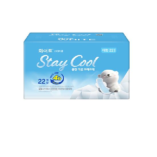 

Choose one of 8 White Stay Cool sanitary pads (medium/large/overnight) White Stay Cool Large 22P