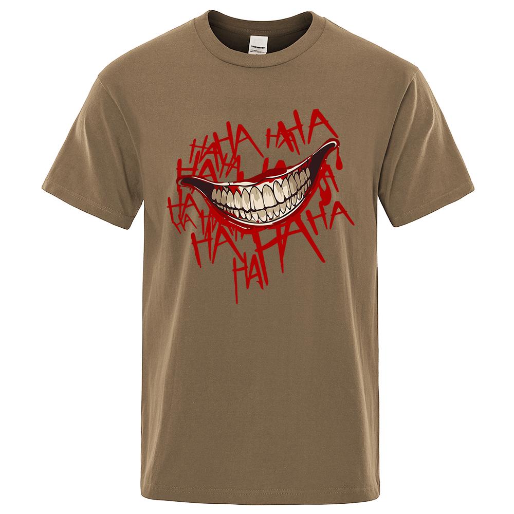 Evil Clown Smile Printing Tops Men Women Casual Tee Clothes T-Shirts Crewneck Summer T-Shirt Sweat Cotton Loose T Shirt Couple