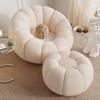 Cozy Rotating Pumpkin Sofa Chair, Reclining Lamb Wool Fabric Single Seat