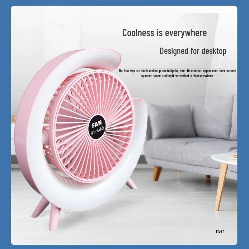 New Mini USB-Charging Moon Fan: Silent Desktop Circulation for Home or Dormitory
