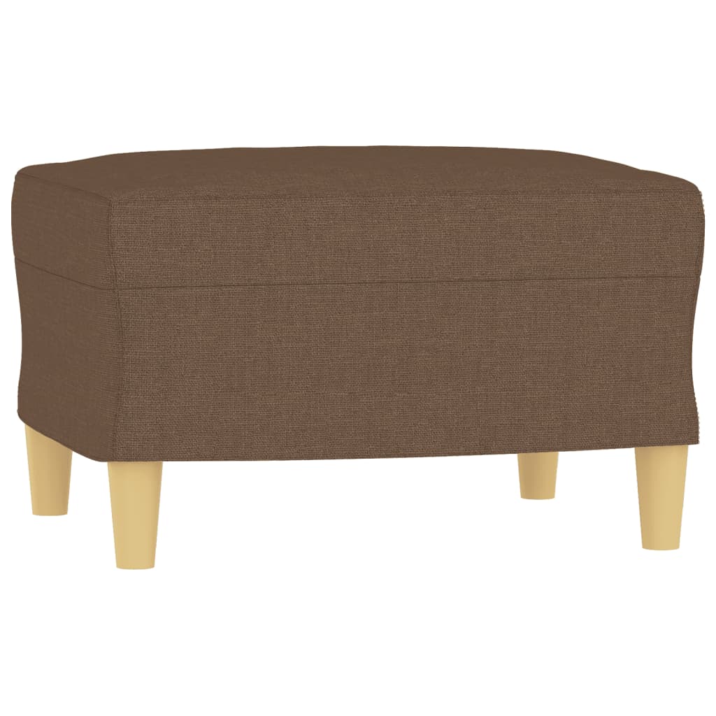 Armchair with Footstool Brown 60 Cm Fabric