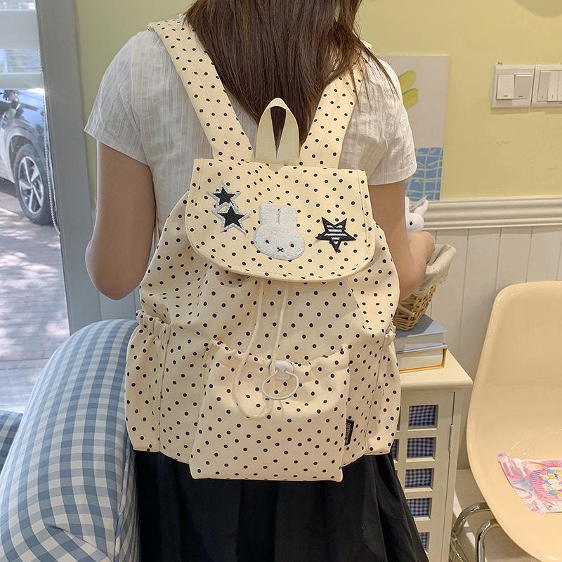 Schoolbag1011 New Fashion Polka Dot Printed Women's Korean Backpack Light Leisure Travel Versatile College Student Small Backpack