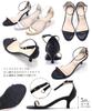Kitten Heel Sandals for Size [Sest] One-strap Women, LL, Black, dts3409-BLK-LL