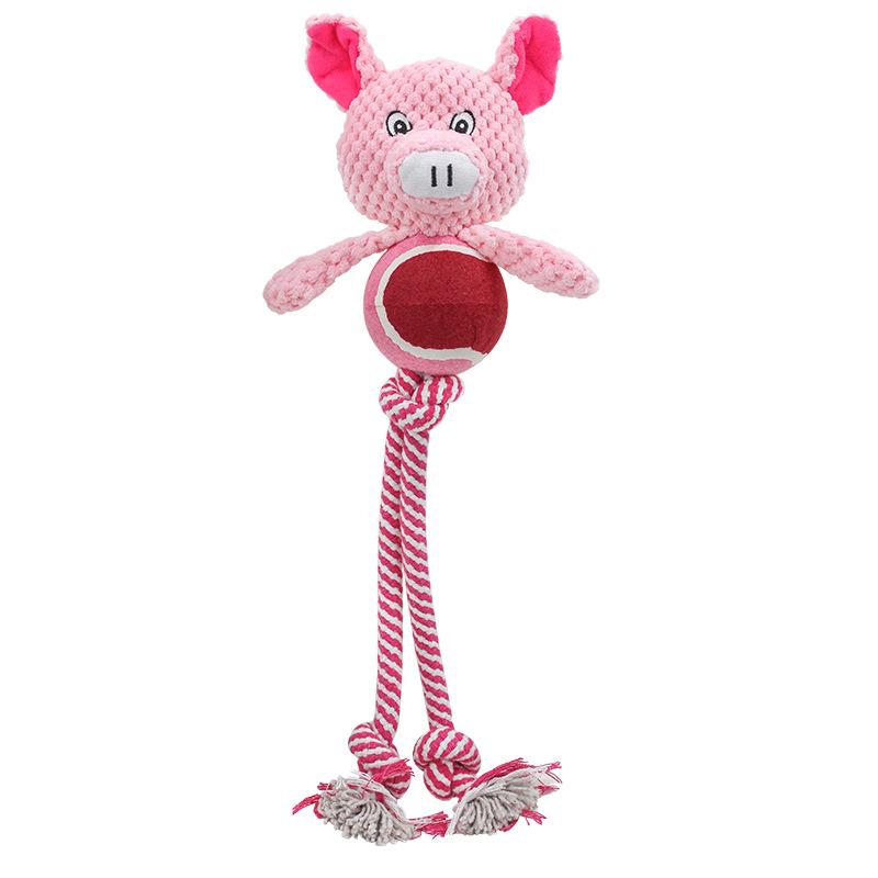 Plush Pig Frog Pet Squeaky Toys for Small Dogs Puppy Rope Ball Chew Toy Squeak Pets Accessories Supplies