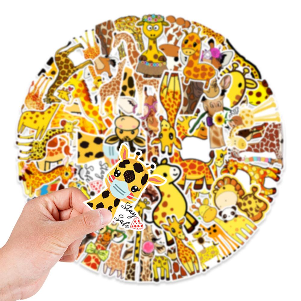 50 Giraffe Cartoon Stickers Laptop Tablet Guitar Decorative Stickers