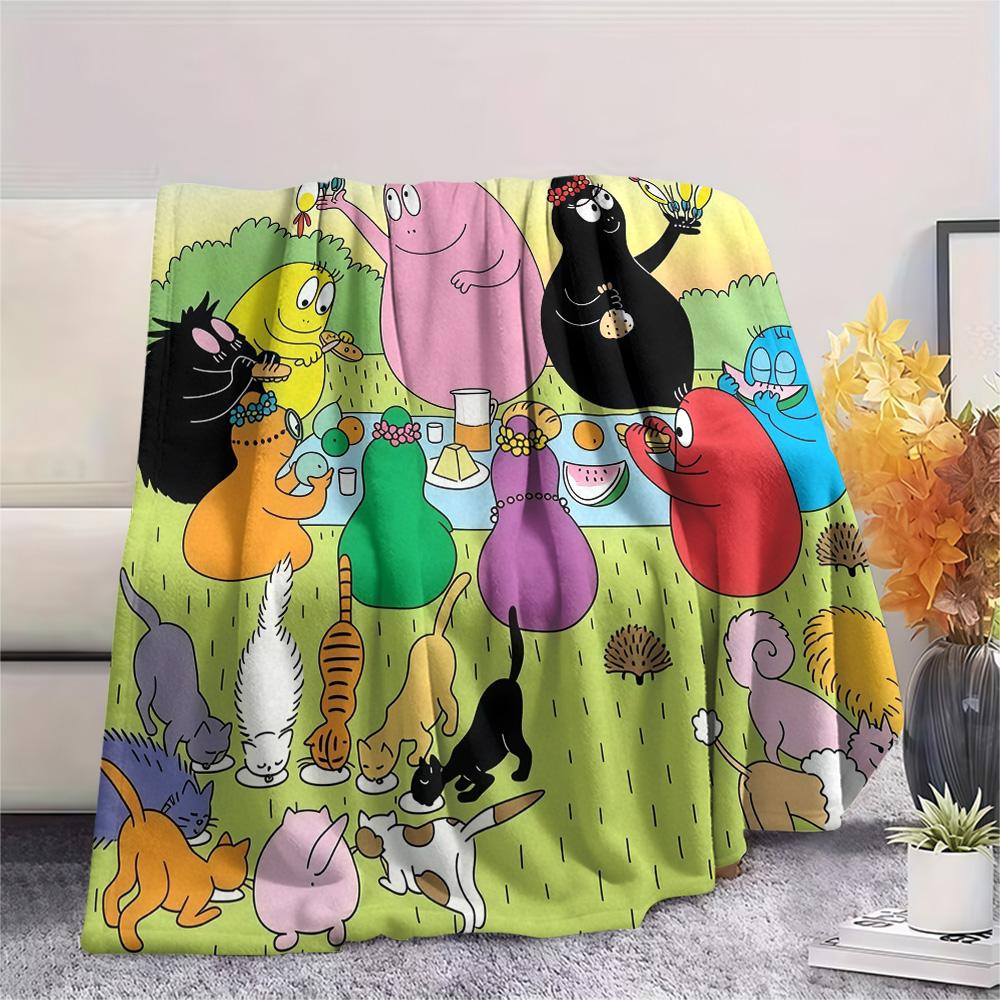 Barbapapa2 Flannel Blanket, High quality Comfortable for All Seasons, Home Decor, Warmth and Comfort