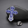 LIKGREAT Christian Cross Brooch for Women Men Enamel Drip Stainless Steel Pin Metal Badge Religious Gothic Jewelry Gift