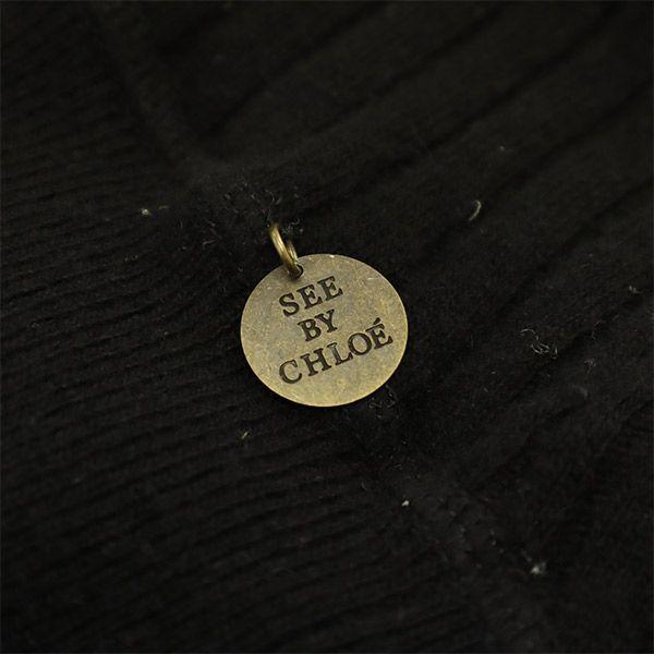 SEE BY CHLOE wool blend Long sleeve cardigan USA2 black Women Used