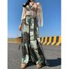 Bohemian Three-piece, Women's Seaside Vacation Fringed Sling Vest Bikini with Split Wide-leg Pants