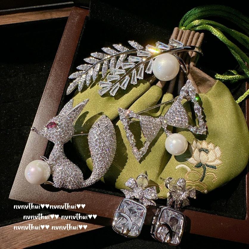 Yuji Colorful Bow Jewel Brooch, Sotheby'S, 18K Gold Plated, Squirrel Zircon Pearl Brooch, Wheat Ears