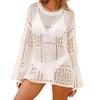 2024 Stylish Lace Shirt Bikini Cover-up with Midi Skirt for Beach Vacation